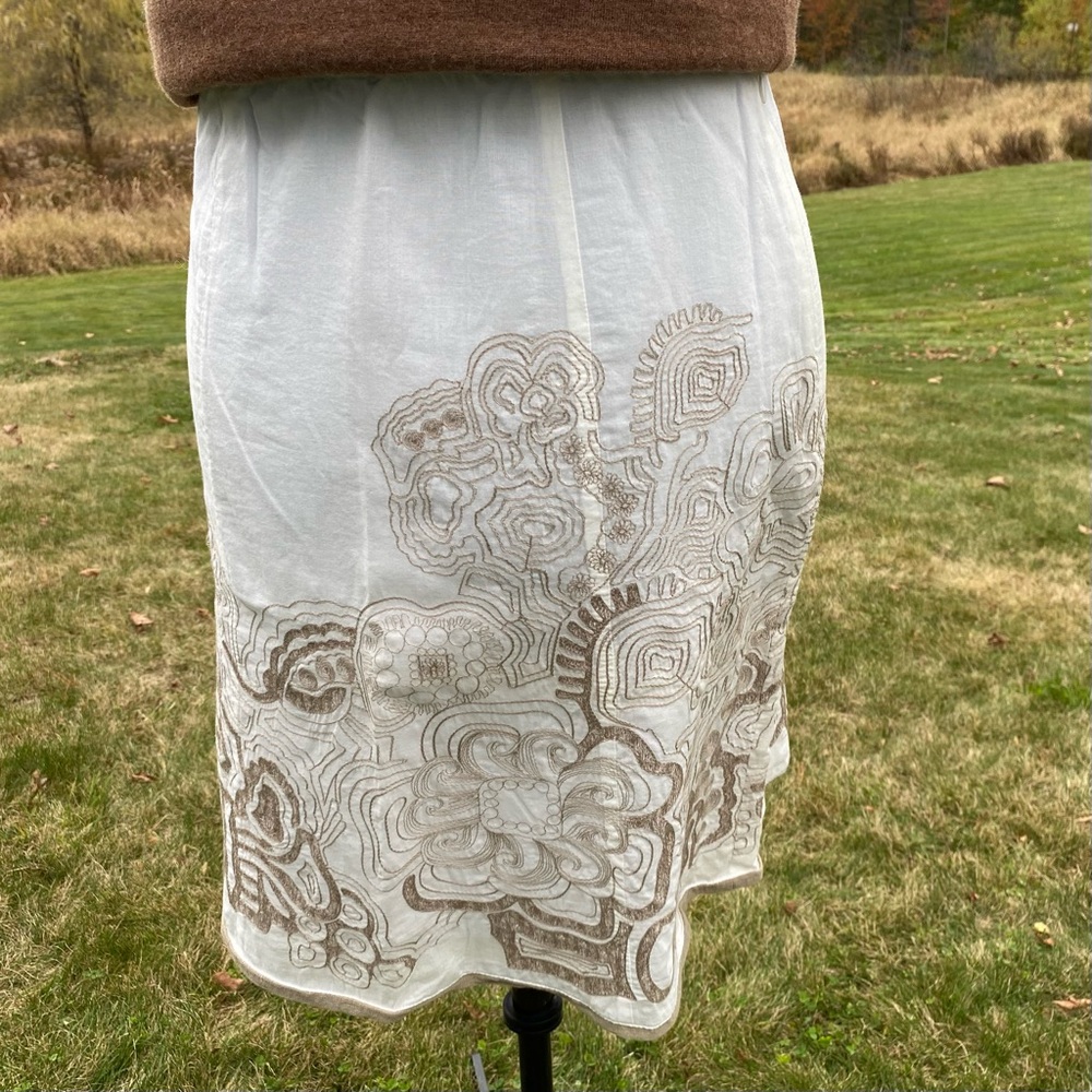 White Embroidered Skirt